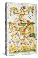 Tarot Card Depicting Chariot, 16th Century, Italy-null-Stretched Canvas