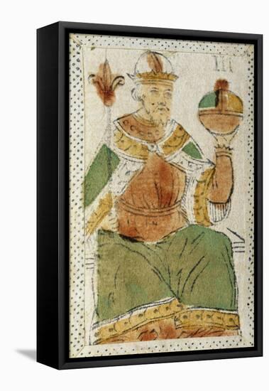 Tarot Card Depicting Hierophant, 16th Century, Italy-null-Framed Stretched Canvas