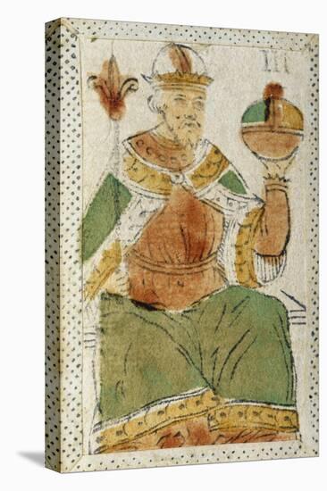 Tarot Card Depicting Hierophant, 16th Century, Italy-null-Stretched Canvas