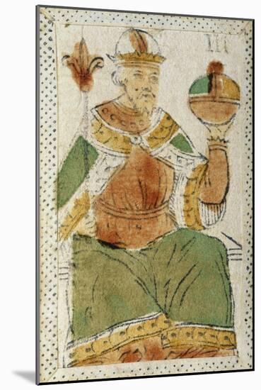 Tarot Card Depicting Hierophant, 16th Century, Italy-null-Mounted Giclee Print