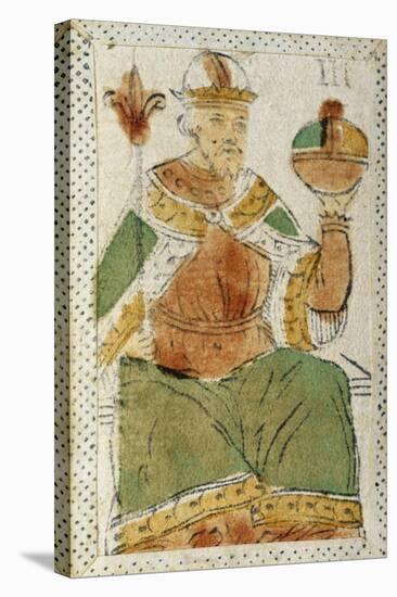 Tarot Card Depicting Hierophant, 16th Century, Italy-null-Stretched Canvas