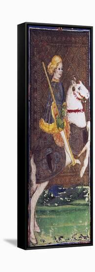 Tarot Card Depicting Knight of Wands-null-Framed Stretched Canvas