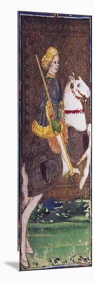 Tarot Card Depicting Knight of Wands-null-Mounted Giclee Print