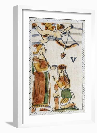 Tarot Card Depicting Lovers, 16th Century, Italy-null-Framed Giclee Print