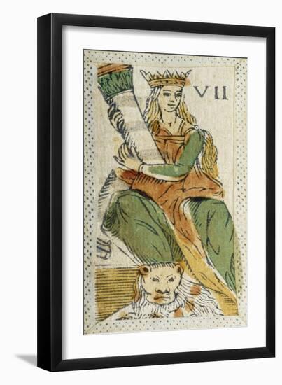 Tarot Card Depicting Strength, 16th Century, Italy-null-Framed Giclee Print