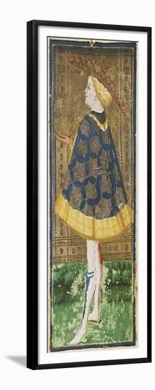 Tarot Card Depicting the Knight of Pentacles-null-Framed Giclee Print
