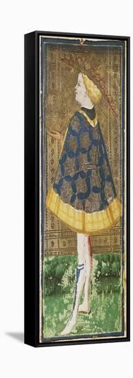 Tarot Card Depicting the Knight of Pentacles-null-Framed Stretched Canvas