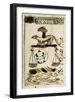 Tarot Card for Libra, 16th Century, Italy-null-Framed Giclee Print