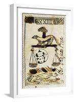 Tarot Card for Libra, 16th Century, Italy-null-Framed Giclee Print