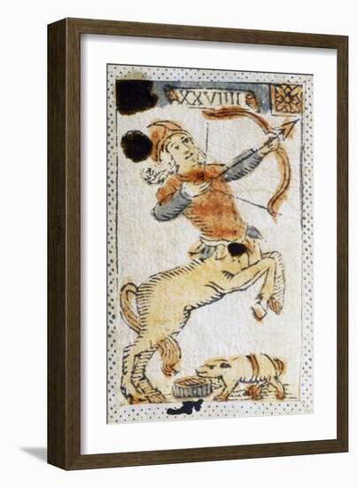 Tarot Card for Sagittarius, 16th Century, Italy-null-Framed Giclee Print