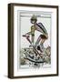 Tarot Card of Death, the Grim Reaper, Noblet Tarot, 17th Century-null-Framed Giclee Print