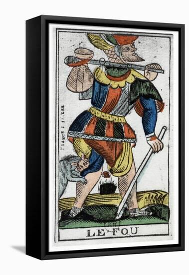 Tarot Card of the Fool, Jergot Tarot, 17th Century-null-Framed Stretched Canvas