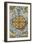 Tarot Card With a Central Wheel in the Clouds-Arthur Edward Waite-Framed Giclee Print