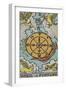 Tarot Card With a Central Wheel in the Clouds-Arthur Edward Waite-Framed Giclee Print