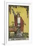 Tarot Card With a Magician Holding an Object Wearing a Red Robe, Before a Table With a Sword-Arthur Edward Waite-Framed Giclee Print