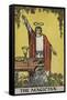 Tarot Card With a Magician Holding an Object Wearing a Red Robe, Before a Table With a Sword-Arthur Edward Waite-Framed Stretched Canvas