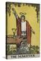 Tarot Card With a Magician Holding an Object Wearing a Red Robe, Before a Table With a Sword-Arthur Edward Waite-Stretched Canvas