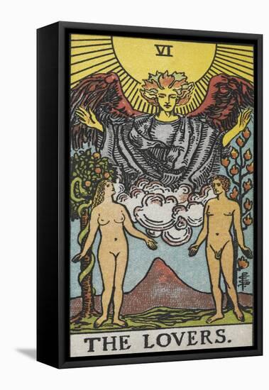 Tarot Card With a Nude Man and Woman-Arthur Edward Waite-Framed Stretched Canvas