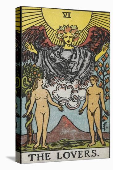 Tarot Card With a Nude Man and Woman-Arthur Edward Waite-Stretched Canvas