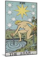 Tarot Card With a Nude Woman by a Lake With Vessels Of Water. Stars Shine Overhead-Arthur Edward Waite-Mounted Giclee Print