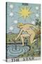 Tarot Card With a Nude Woman by a Lake With Vessels Of Water. Stars Shine Overhead-Arthur Edward Waite-Stretched Canvas