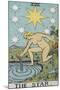 Tarot Card With a Nude Woman by a Lake With Vessels Of Water. Stars Shine Overhead-Arthur Edward Waite-Mounted Giclee Print