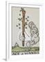 Tarot Card With a White Hand Holding a Large Wand With a Cloud Of Smoke-Arthur Edward Waite-Framed Giclee Print