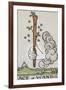 Tarot Card With a White Hand Holding a Large Wand With a Cloud Of Smoke-Arthur Edward Waite-Framed Giclee Print