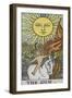 Tarot Card With a Young Child Riding a White Horse With Large Sunflowers and Sun Behind-Arthur Edward Waite-Framed Giclee Print