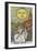 Tarot Card With a Young Child Riding a White Horse With Large Sunflowers and Sun Behind-Arthur Edward Waite-Framed Giclee Print