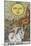 Tarot Card With a Young Child Riding a White Horse With Large Sunflowers and Sun Behind-Arthur Edward Waite-Mounted Giclee Print