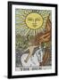 Tarot Card With a Young Child Riding a White Horse With Large Sunflowers and Sun Behind-Arthur Edward Waite-Framed Giclee Print