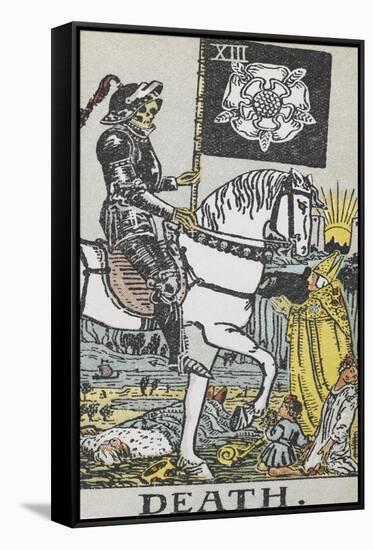 Tarot Card With Death Wearing Armor-Arthur Edward Waite-Framed Stretched Canvas