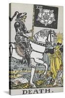 Tarot Card With Death Wearing Armor-Arthur Edward Waite-Stretched Canvas