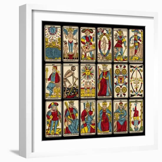 Tarot Selection from the Traditional Marseille Pack-null-Framed Photographic Print