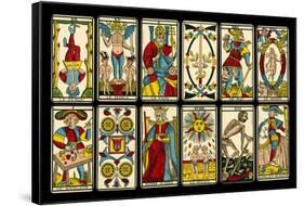 Tarot Selection from the Traditional Marseille Pack-null-Framed Stretched Canvas