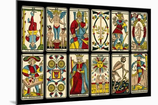 Tarot Selection from the Traditional Marseille Pack-null-Mounted Photographic Print