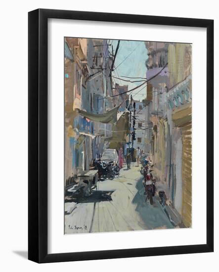 Tarpaulin Shade, back Street, Udaipur, 2013-Peter Brown-Framed Giclee Print