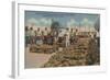 Tarpon Springs, FL - Scene of Sponge Exchange-Lantern Press-Framed Art Print