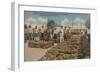 Tarpon Springs, FL - Scene of Sponge Exchange-Lantern Press-Framed Art Print