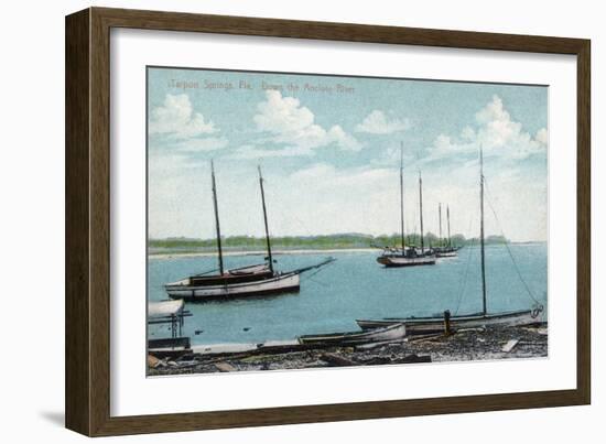 Tarpon Springs, Florida - Anclote River Scene-Lantern Press-Framed Art Print