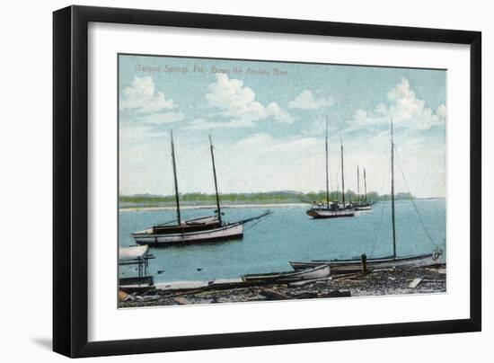 Tarpon Springs, Florida - Anclote River Scene-Lantern Press-Framed Art Print