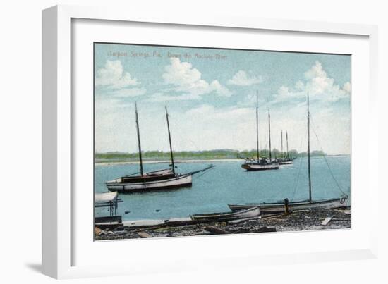 Tarpon Springs, Florida - Anclote River Scene-Lantern Press-Framed Art Print