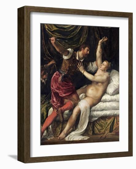 Tarquin and Lucretia, C.1568-76-Titian (Tiziano Vecelli)-Framed Giclee Print