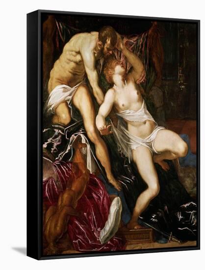 Tarquinus and Lucretia, 1559-Jacopo Robusti Tintoretto-Framed Stretched Canvas