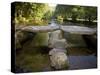 Tarr Steps a Prehistoric Clapper Bridge across the River Barle in Exmoor National Park, England-Mark Hannaford-Stretched Canvas