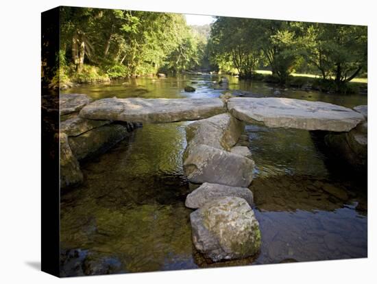 Tarr Steps a Prehistoric Clapper Bridge across the River Barle in Exmoor National Park, England-Mark Hannaford-Stretched Canvas