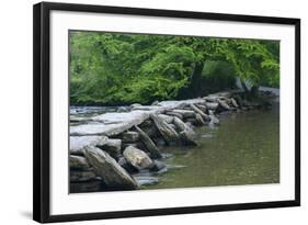 Tarr Steps, Medieval Clapper Bridge Crossing the River Barle, Exmoor National Park, Somerset, UK-Ross Hoddinott-Framed Photographic Print