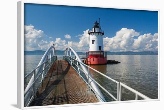 Tarrytown Lighthouse on the Hudson River-George Oze-Framed Photographic Print