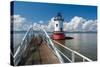 Tarrytown Lighthouse on the Hudson River-George Oze-Stretched Canvas